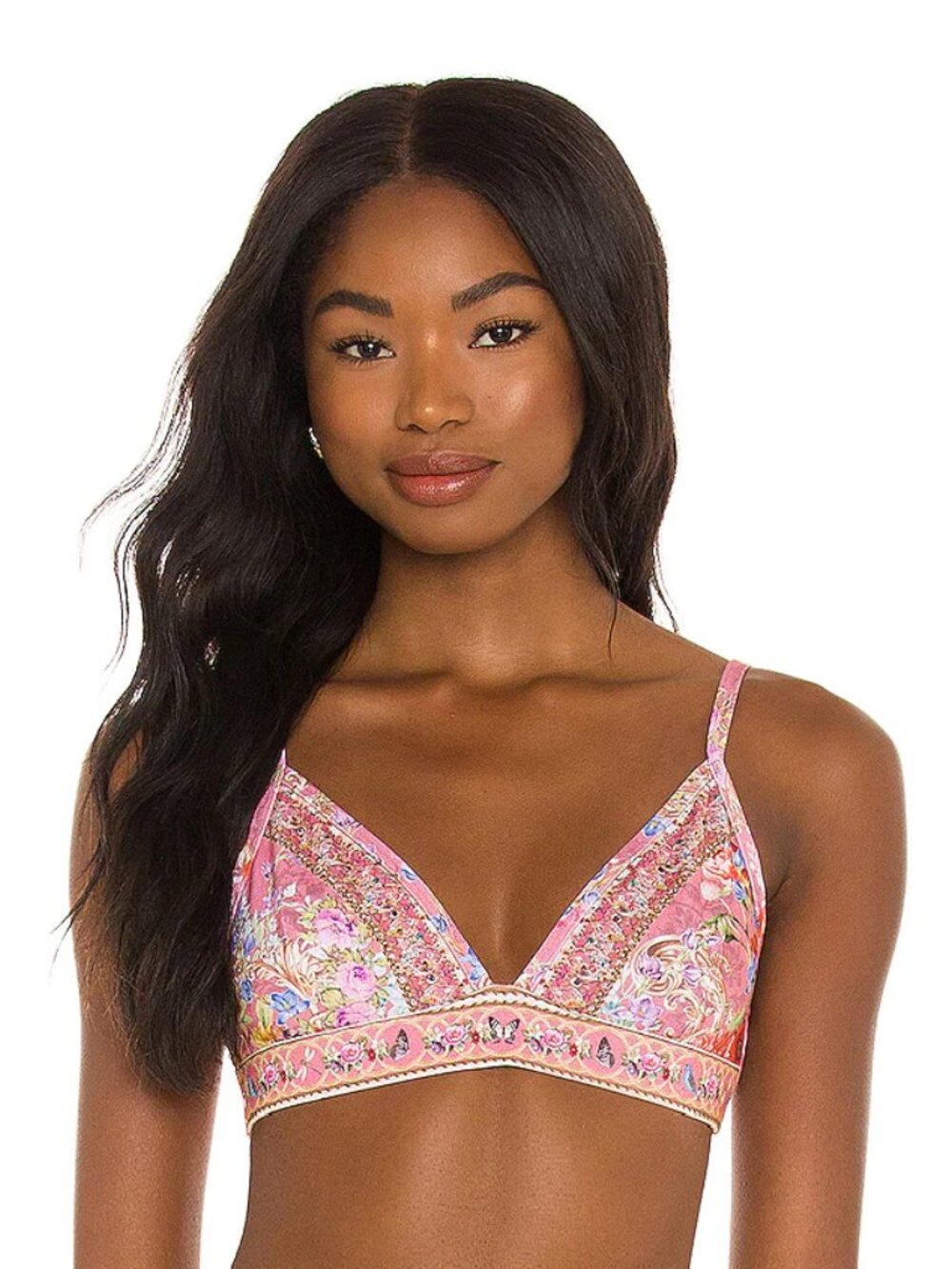 Camilla Patchwork Heart Soft Cup Bra Bralette Crop Top Size XS - Picture 2 of 13